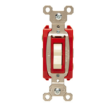 Product image for Pass & Seymour PS20AC3-I 3Way Toggle Switch, Back & Side Wire, 20Amp 120/277Volt, Ivory