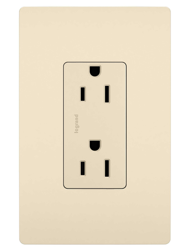 885-TRLA - radiant® Tamper-Resistant Outlet, Light Almond