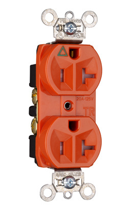 TRIG5362 - 20A 125V Heavy Duty Spec-Grade Tamper-Resistant Isolated Ground Duplex Receptacle, Orange