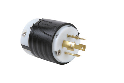 20A NEMA Plug L1620 - Black Back, White Front Body