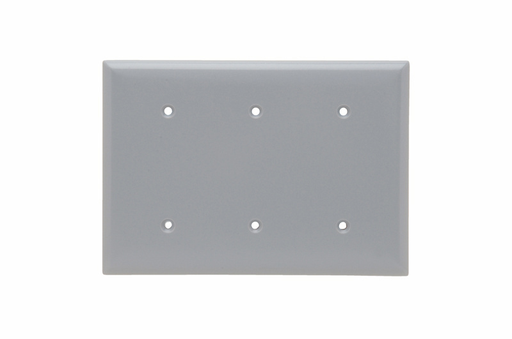 Mayer-DDS-3-Gang Thermoset Wall Plate, Blank, Box Mounted, Gray-1