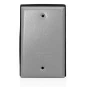 Single Gang Die-Cast Weatherproof Blank Cover, Includes Weatherproof Gasket and Mounting Screws - GRAY