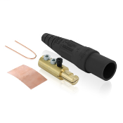 Product image for Leviton 16D24-E Contact and Insulator Cam-Type Detachable Double Set Screw Taper Nose Black Male Plug