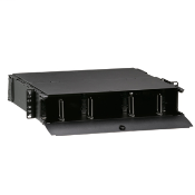 1000i SDX 2RU Distribution and Splice Enclosure, empty (no sliding tray); Accepts up to (6) SDX adapter plates or (6) SDX MTP cassettes and accepts up to (6) splice trays.