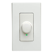 600W, 120 Volt AC 60Hz, Single-Pole or 3-Way, IllumaTech Preset Electro-Mechanical Incandescent Rotary Dimmer, Illuminated - White face assembled, ivory and light almond color change kits included.