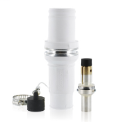 Rhino-Hide 49 Series Single Pole Male Connector (Contact, Insulator, & Dust Cap), Industrial Grade, Crimped, 313 MCM Cable, 1000 Volt, 636 Amp Max - WHITE