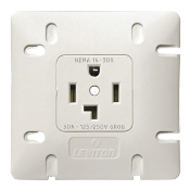 Dryer Receptacle, Flush Mount, Single, 3-Pole, 4 Wire with Grounding Industrial Spec Grade, NEW: 1-Piece Nylon Construction with integral 5.50"X 5.43" Mounting Plate. "Available in Canada Only"
