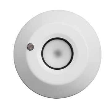 Line Voltage Ceiling Mount Photocell, Low profile 1 Zone, (1) relay rated 120-277VAC 50/60Hz. Includes (1) manual switch and emergency input. Set/Off, Delayed Off - Time: 5 Min, Demand Response: 75%, Title 24 Compliant, ASHRAE 90.1 Compliant