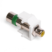 RCA Compression QuickPort Connector, Yellow Barrel, White Housing