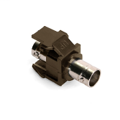 BNC Feedthrough QuickPort Connector, Nickel-Plated, 50 Ohm, Brown Housing
