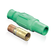 Taper Nose In-Line Latching Female Connector, 23 Series Single Pole Cam-Type Contact & Insulator, Crimped, 350-500MCM, 690 Amp Max - GREEN