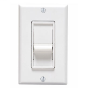 Product image for Leviton 6627-1W 5 Amp 120 VAC 60Hz 1-Pole SureSlide Full Range Electro-Mechanical White Slide Fan Speed Control