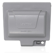 Single Gang Extra-Duty Outlet Box Hood (While-In-Use Cover) Horizontal Device Mount, Die-Cast Aluminum, Includes Inserts for Single, Duplex and Decora/GFCI Receptacles, Also Includes Pre-Installed Weatherproof Gasket - Gray