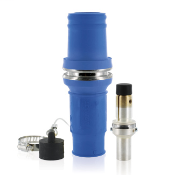Rhino-Hide 49 Series Single Pole Male Connector (Contact, Insulator, & Dust Cap), Industrial Grade, Crimped, 313 MCM Cable, 1000 Volt, 636 Amp Max - BLUE