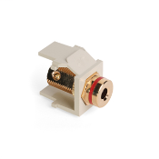 Banana Jack QuickPort Connector, Gold-Plated, Red Stripe, Ivory Housing