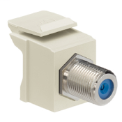 Feedthrough QuickPort F-Connector, Nickel Plated, Ivory Housing