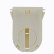 Fluorescent lampholder, T8/T12 (G13 base) medium bi-pin, non-shunted, turn type with lamp lock, medium height, (23MM) lamp center 660W-600V. UL AND CSA, slide-on mounting. Cof white. PKD 1/polybag, 5/Master carton
