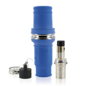 Rhino-Hide 49 Series Single Pole Male Connector (Contact, Insulator, & Dust Cap), Industrial Grade, Crimped, 535 MCM Cable, 1000 Volt, 898 Amp Max - BLUE