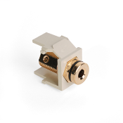 Banana Jack QuickPort Connector, Gold-Plated, Black Stripe, Ivory Housing