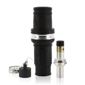 Rhino-Hide 49 Series Single Pole Male Connector (Contact, Insulator, & Dust Cap), Industrial Grade, Crimped, 313 MCM Cable, 1000 Volt, 636 Amp Max - BLACK