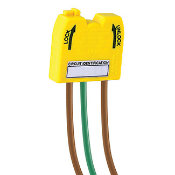20 Amp, 277V AC Max, Wiring Module for Lev-Lok Single Pole Toggle Switches, 3 Wire, Brown-Brown-Green, 6" Solid Wire Leads - YELLOW