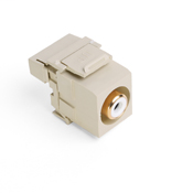 RCA 110-Termination QuickPort Connector, White Barrel, Ivory Housing