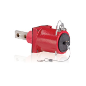 Rhino-Hide 49 Series Single Pole Female Receptacle (Color Coded Metal Housing, Contact, & Dust Cap), Double Hole Bus Bar, Industrial Grade, 313MCM-777MCM Cable, 1000 Volt, 1135 Amp Max - RED