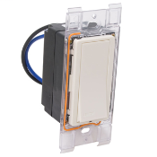 Discontinued Product. LevNet RF, Wall Switch Receiver, Light Almond, Enabled by EnOcean, Title 24 compliant, ASHRAE 90.1 compliant