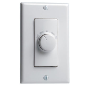 IllumaTech Quiet Step Electro-Mechanical Rotary Fan Speed Control, 1.5 Amp, 120 Volt AC 60Hz, Single-Pole, White face assembled to device, ivory and almond color change kits included.