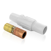 Taper Nose In-Line Latching Female Connector, 23 Series Single Pole Cam-Type Contact & Insulator, Crimped, 500-750MCM, 690 Amp Max - WHITE