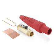 Product image for Leviton 16D33-R Contact and Insulator Cam-Type Detachable Double Set Screw Termination 1/0 - 4/0 AWG Red Female Plug