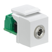 3.5mm Stereo QuickPort Connector, Female to Screw Terminal, White Housing