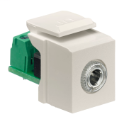 3.5mm Stereo QuickPort Connector, Female to Screw Terminal, Ivory Housing