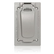 1-Gang Weatherproof Cover for Decora or GFCI Receptacle, Vertical FS Box Mount, Die-Cast Metallic Enclosure, Flat Lid,Weatherproof Gasket and Mounting Screws, 2-Year Limited Warranty - Gray