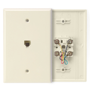 40549-T, Light Almond, ABS Plastic, Midsize Telephone & Video Wallplates