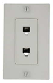 40144-W, White, Telephone & Video Wallplates