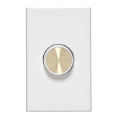 Discontinued Product. 800W, 120 Volt AC 60Hz, Single-Pole, Van Gogh Electro-Mechanical Incandescent Rotary Dimmer, Narrow Fin, - White