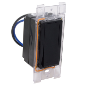Discontinued Product. LevNet RF, Wall Switch Receiver, Black, Enabled by EnOcean, Title 24 compliant, ASHRAE 90.1 compliant