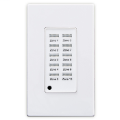 Low Voltage Pushbutton Station, 10 Button-On/Off, 1 Gang, White