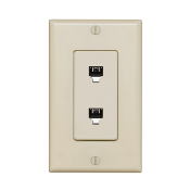 40144-I, Ivory, Telephone & Video Wallplates