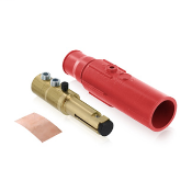 Male Plug, Contact & Insulator, Cam-Type, Detachable, Double Set Screw Termination, 350-500MCM, 690 Amp Max, 17 Series Taper Nose - RED