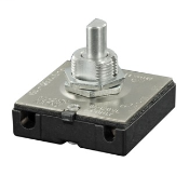 Reciprocating rotary switch; 3 position - Off,L1,L2; 6A-120V AC-L, 3A-240V AC, 10A-120V AC-H. With push-in terminals, male flat sided bushing 15/32-32 by 11/32 inch long thread.