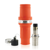Rhino-Hide 49 Series Single Pole Male Connector (Contact, Insulator, & Dust Cap), Industrial Grade, Crimped, 535 MCM Cable, 1000 Volt, 898 Amp Max - ORANGE
