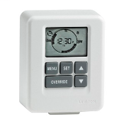Indoor Digital Plug-In Timer with Timer Settings at a Glance. Large Easy to Read Display. 3 on/off Event Settings per Day. Program All Days, Weekdays, or Weekends. Non grounded plug and outlet. 120vac, 60hz 10A Resitive, 5A Inductive, 500W tungsten, 1/3HP
