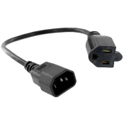 IEC to NEMA adapter (NEMA 5-15R/ IEC 320 C14), 1' long, for use with 060-47605-PSA