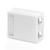 Surface-Mount Box for Shielded Connectors, 2-Port, White