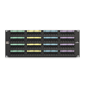 Cat 6 Universal Patch Panel, 96-Port, 4RU. Cable management bar included.