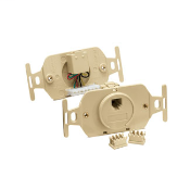Round Telephone Wallplate Insert, 6P4C USOC, 110-Type, ivory