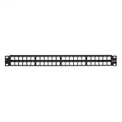 QuickPort Patch Panel, 48 port, 1RU. Cable management bar not included.