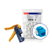150 eXtreme Cat 5e QuickPort Connectors, Blue, Kitted with Jack Rapid Tool